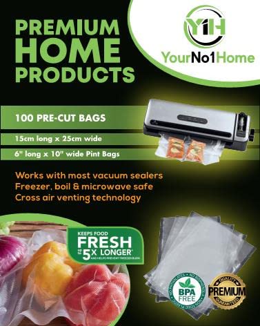 YourNo1Home – Sous Vide Vacuum Sealer Bags – Commercial Grade Food